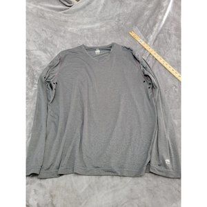 Roots Canada Shirt XL Gray Long Sleeve vented performance V-neck, light weight‎